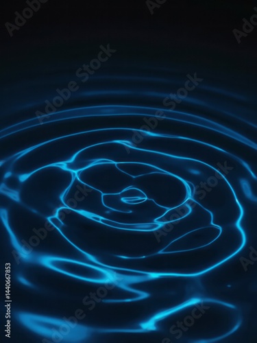 Obraz na płótnie Soft ripple effect in liquid surface captured under blue neon light Futuristic w salonie