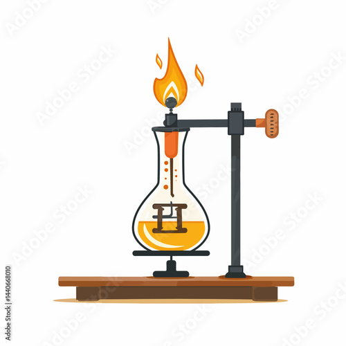 Illustration of a bunsen burner 