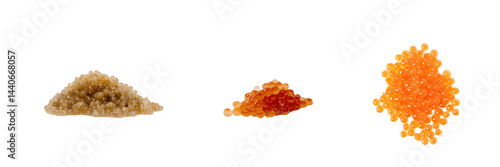 Obraz na płótnie Set of Roe (Fish Eggs) in a Small Neat Pile, on White or transparent background w salonie