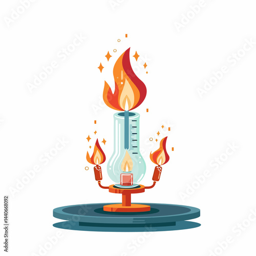 Illustration of a bunsen burner 