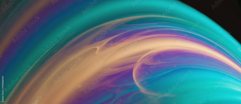 Rainbow colored thin film interference captured on dark background Scientific