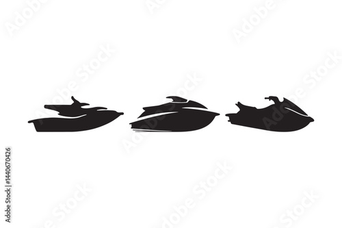 Jet Ski Silhouette Bundle Watercraft Vector Clipart