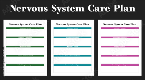 Nervous System Care Plan, plan, interior, tracker,