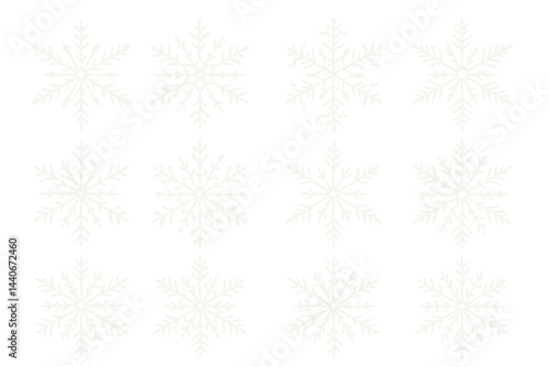 Winter snowflakes in a delicate pattern showcasing unique designs, perfect for seasonal decorations and crafts