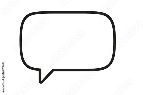 Empty speech bubble representing conversation, dialogue, and communication without specific content in a minimalist style