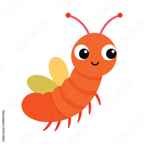 Cute cartoon firefly illustration isolated on white background vector graphic design
