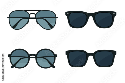 Different styles of sunglasses displayed in various shapes and colors for summer fashion trends