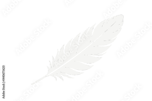 Soft and delicate feather resting on a plain background showcasing its intricate details and natural beauty