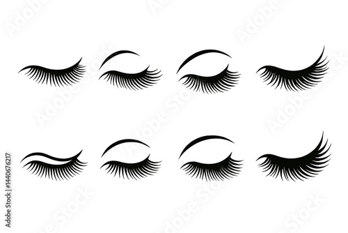 Variety of eyelash designs showcasing different styles and shapes for beauty enthusiasts during creative makeup sessions