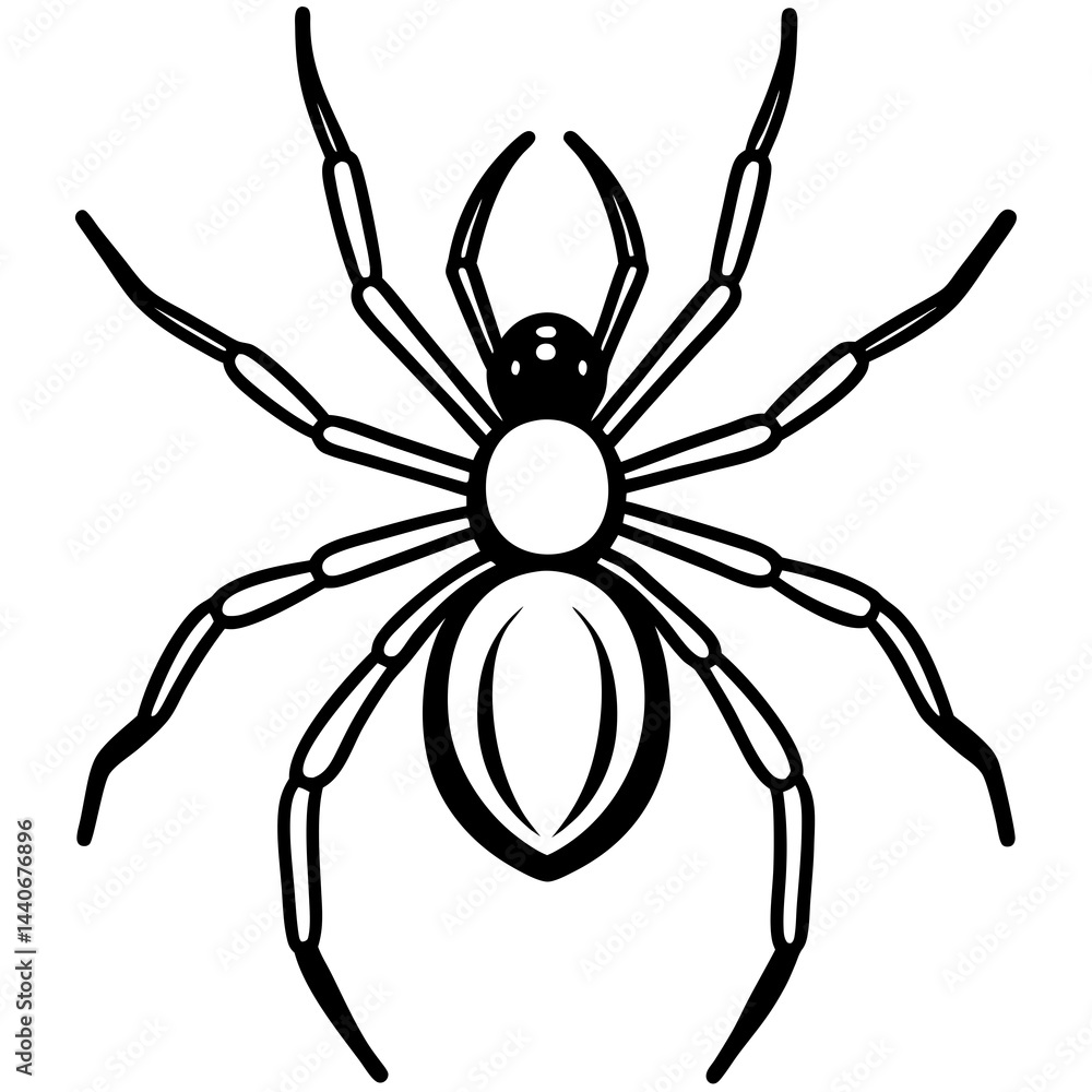 Minimalist Black Widow Spider Vector Line Art Minimalist Black Widow Spider Vector Line Art