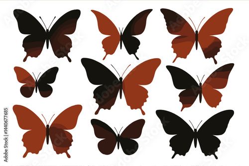 Colorful butterfly silhouettes create a visually stunning pattern