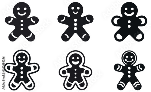 Black and White Gingerbread Man Cookies black and white color