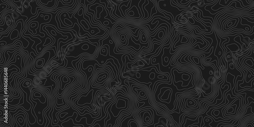 contour topographic wave nature curve geography outline technology map shape terrain black background.  