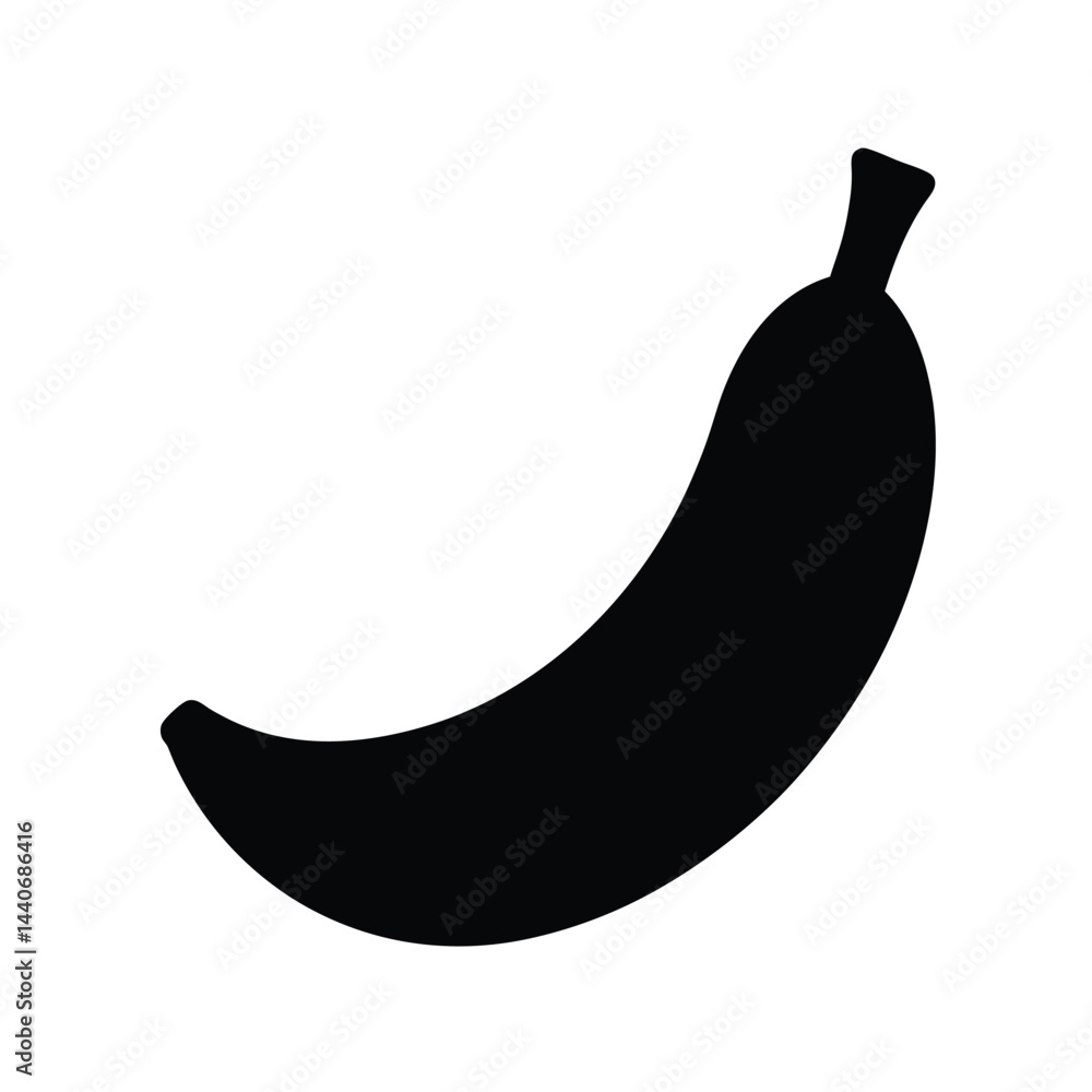 banana colorful silhouette icon with white background banana colorful silhouette icon with white background