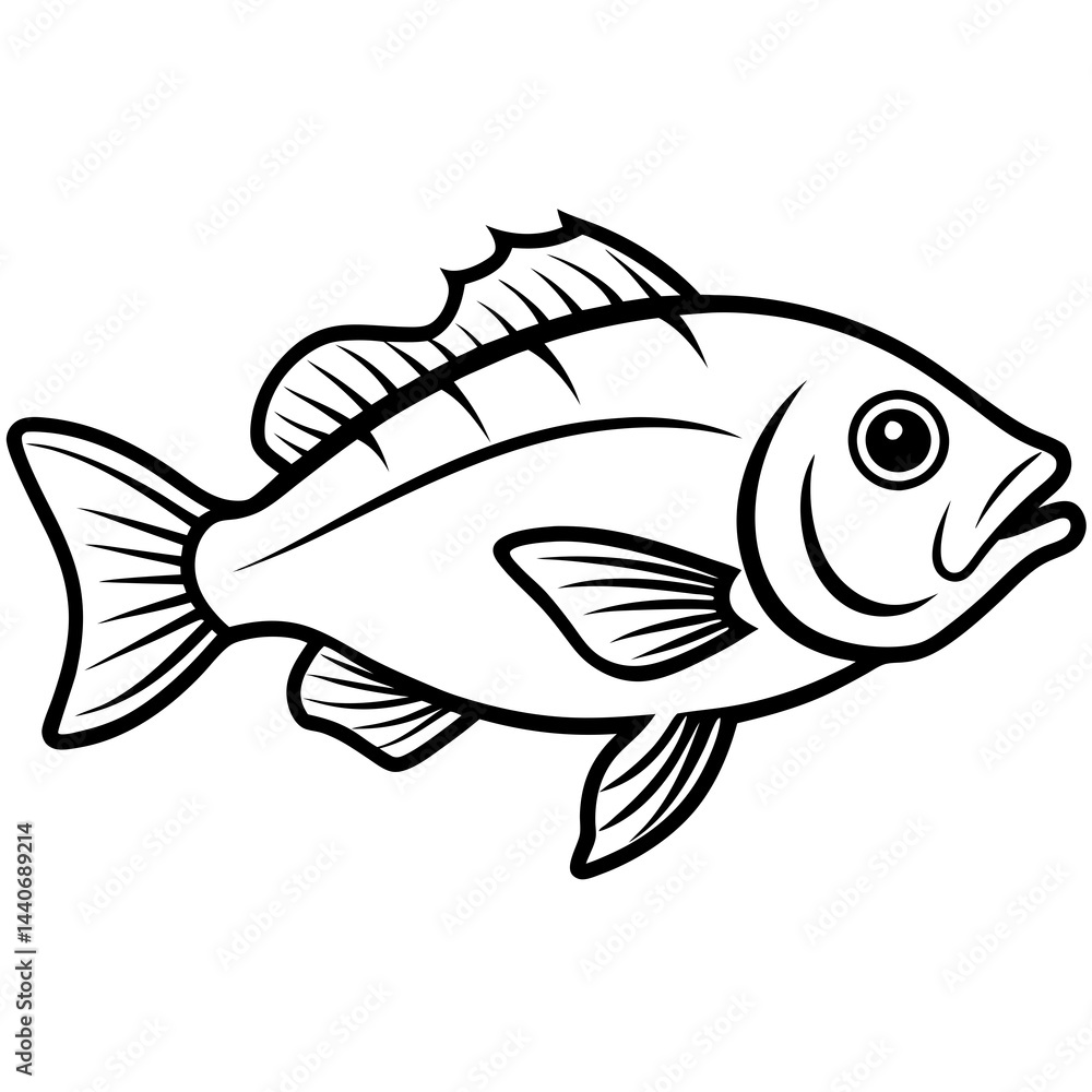 Minimalist Grouper Line Art Vector Design Minimalist Grouper Line Art Vector Design