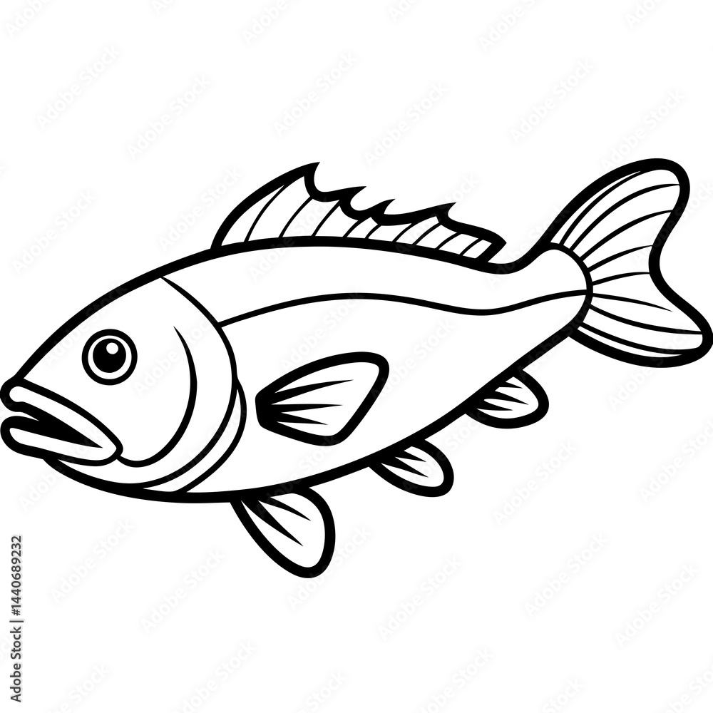 Minimalist Grouper Line Art Vector Design Minimalist Grouper Line Art Vector Design