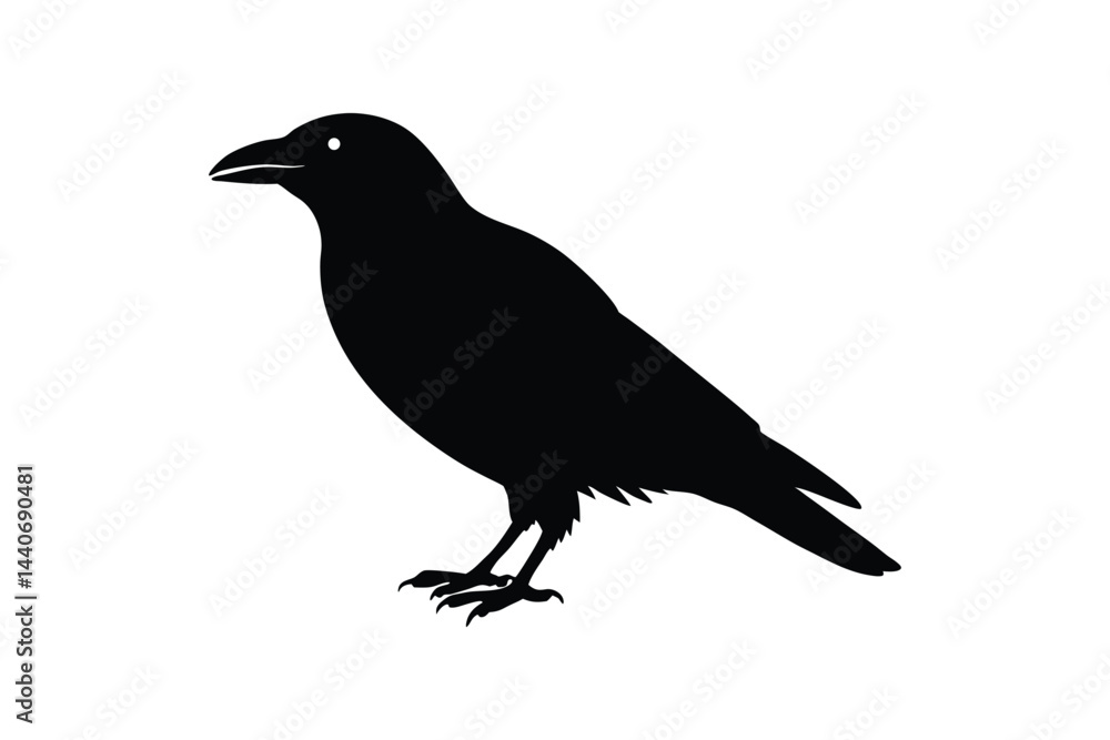 Silhouette art illustration of a minimalist raven.eps Silhouette art illustration of a minimalist raven.eps