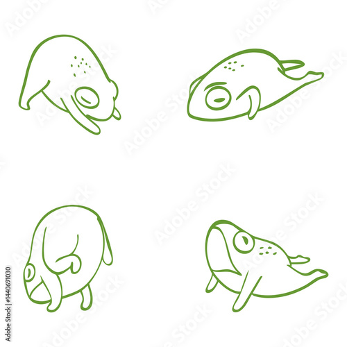 This logo shows a frog in a relaxed lying position, giving a relaxed and peaceful feel.