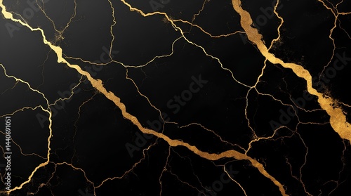 black marble with yellow gold veins luxury background texture pattern background wallpaper. Luxury dark and golden surface premium decorative textured stone.