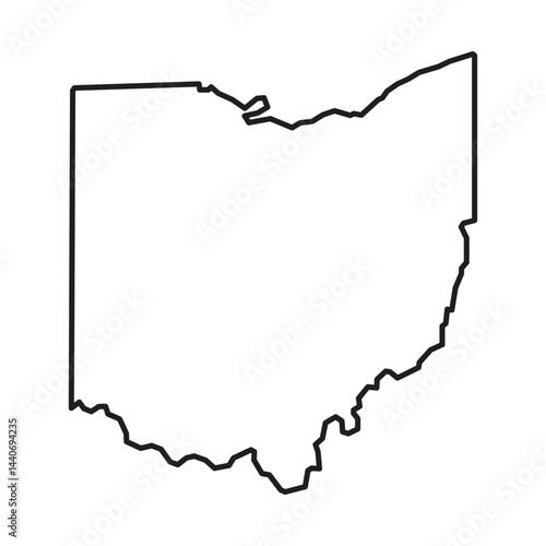 Ohio State Outline Map Vector Illustration