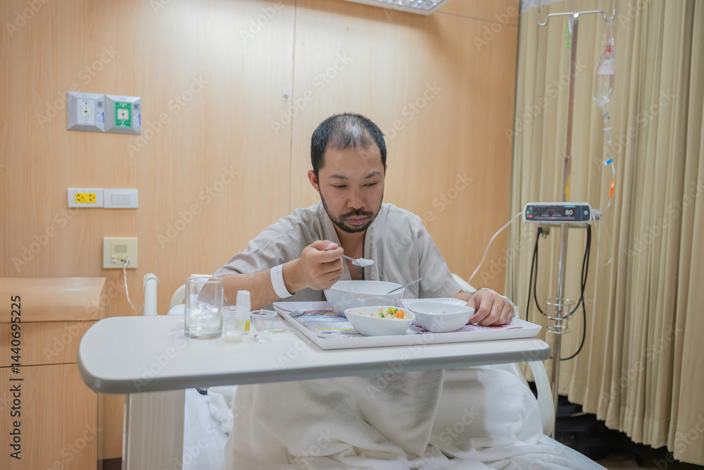 A Hospitalized Patient with Influenza and Gallstones, Receiving IV Therapy and Medications, Under Close Monitoring by Nurses, While Recovering from Abdominal Pain and Surgery