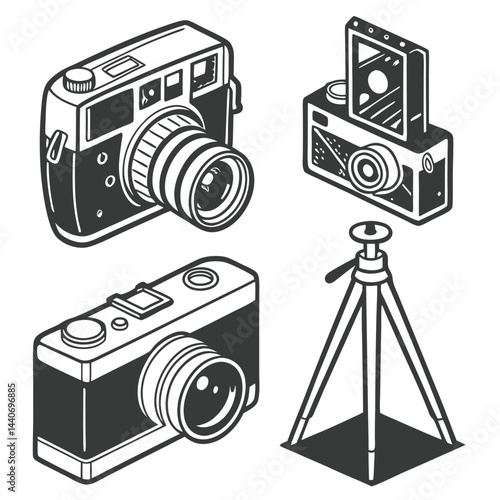 vintage photo camera and cameras
