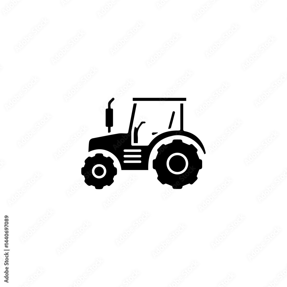 Obraz premium Tractor icon flat vector design