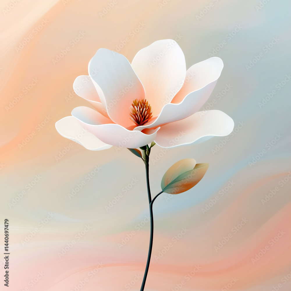 Obraz premium warm magnolia drawing,