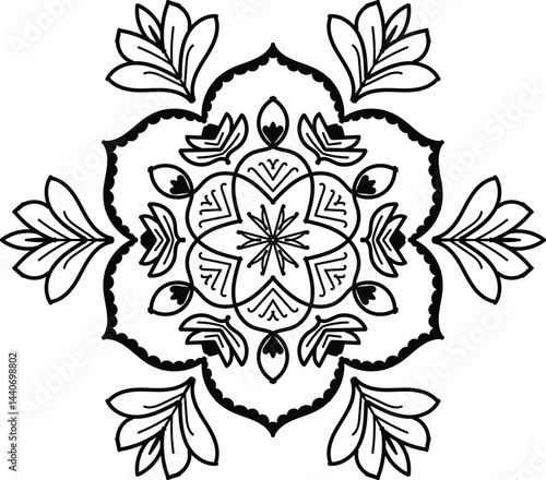 Mandala ornament illustration and mandala line drawings design 