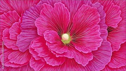 Wallpaper Mural Close-up of vibrant pink hollyhock blooms, intricate petals radiating from center Torontodigital.ca