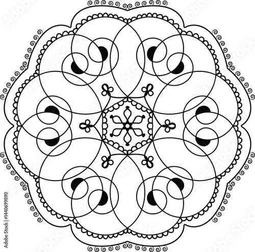 Mandala ornament illustration and mandala line drawings design 