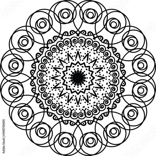 Mandala ornament illustration and mandala line drawings design 