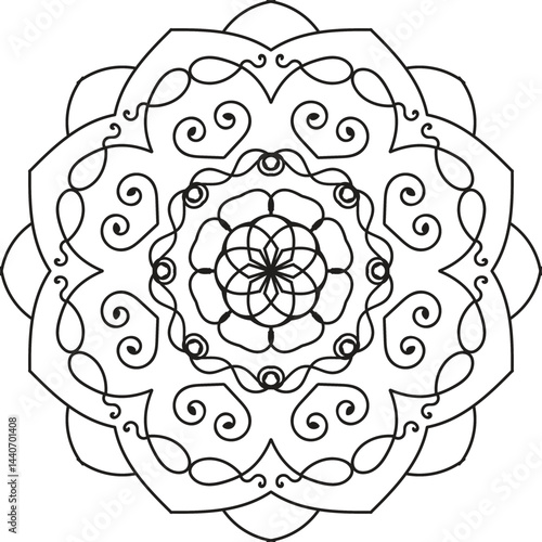 Mandala ornament illustration and mandala line drawings design 