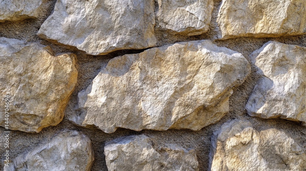 Textured rough stone wall with large irregular rocks Textured rough stone wall with large irregular rocks