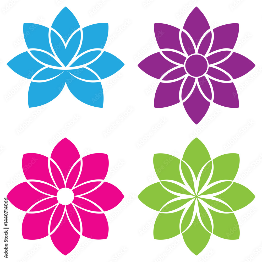 Fototapeta premium Abstract flower icon silhouette simple minimalism