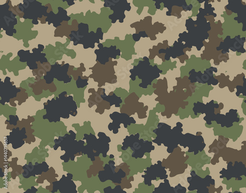 Trendy camouflage military pattern. Vector camouflage pattern for clothing design. Abstract vector camouflage background. Seamless pattern