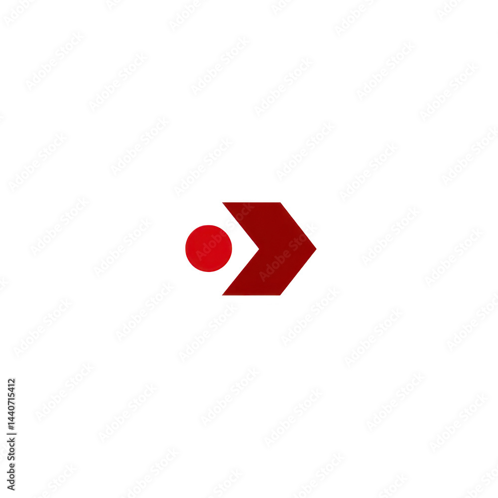 Red arrow pointing right with red circle on left side, set against plain background. design is simple and modern, conveying sense of direction and focus Red arrow pointing right with red circle on left side, set against plain background. design is simple and modern, conveying sense of direction and focus