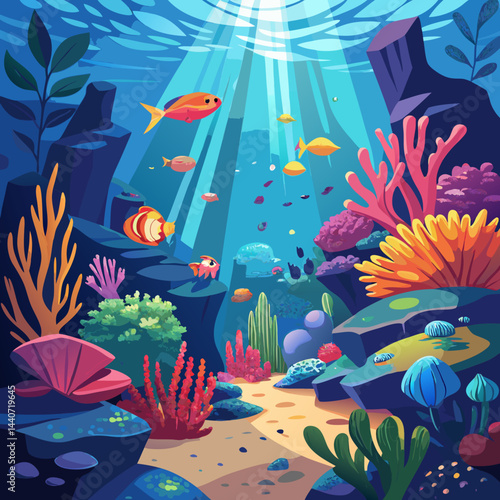 Sunlit Depths: A Coral Reef Wonderland.