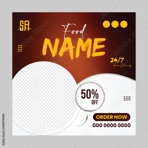 Food Menu Social Media Post design Template For Your Business. Simple and modern social media post design.