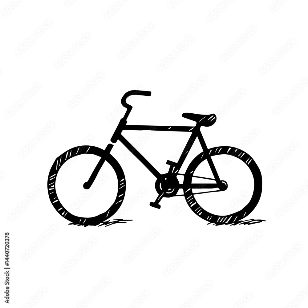 Fototapeta premium Bike trail icon in black and white, with copy space