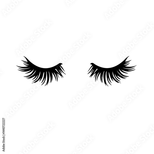 Stylized eyelashes with a dreamy look, for beauty blogs with copy space