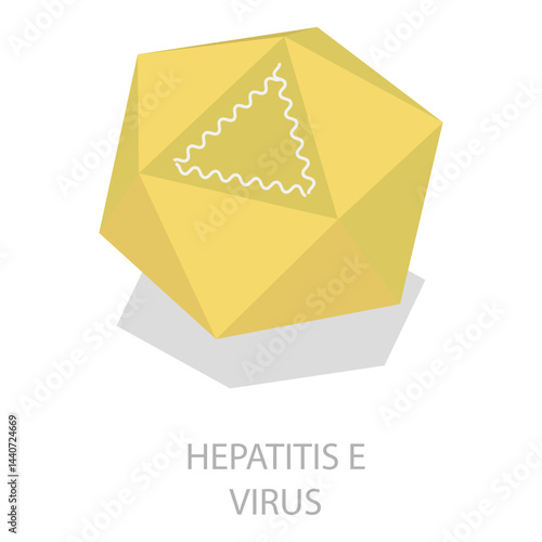 3D Isometric Flat Vector Illustration of Hepatitis Viruses, Liver Disease. Item 1