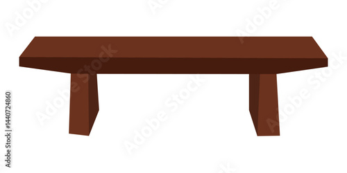 Modern wooden table with unique angular legs in a minimalist 3d style design