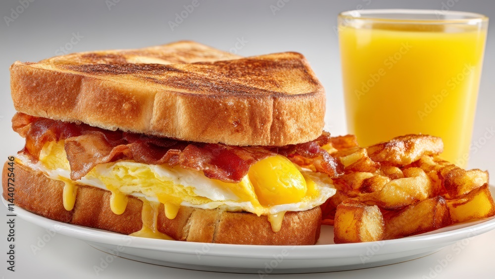 Cheesy Breakfast Sandwich with Crispy Bacon Cheesy Breakfast Sandwich with Crispy Bacon