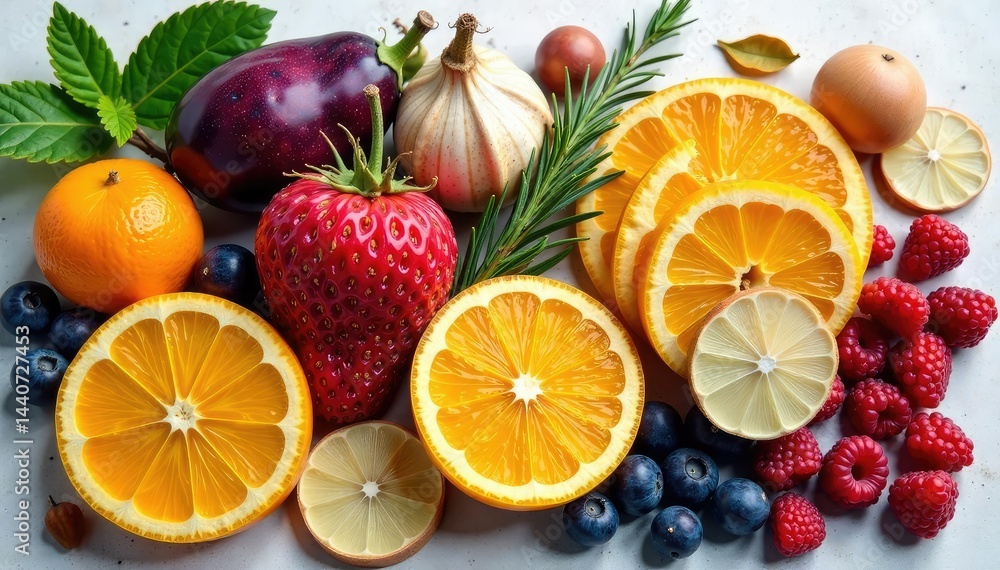 Assortment of dried fruits & herbs, clean backdrop , tea, aromatic, spices Assortment of dried fruits & herbs, clean backdrop , tea, aromatic, spices