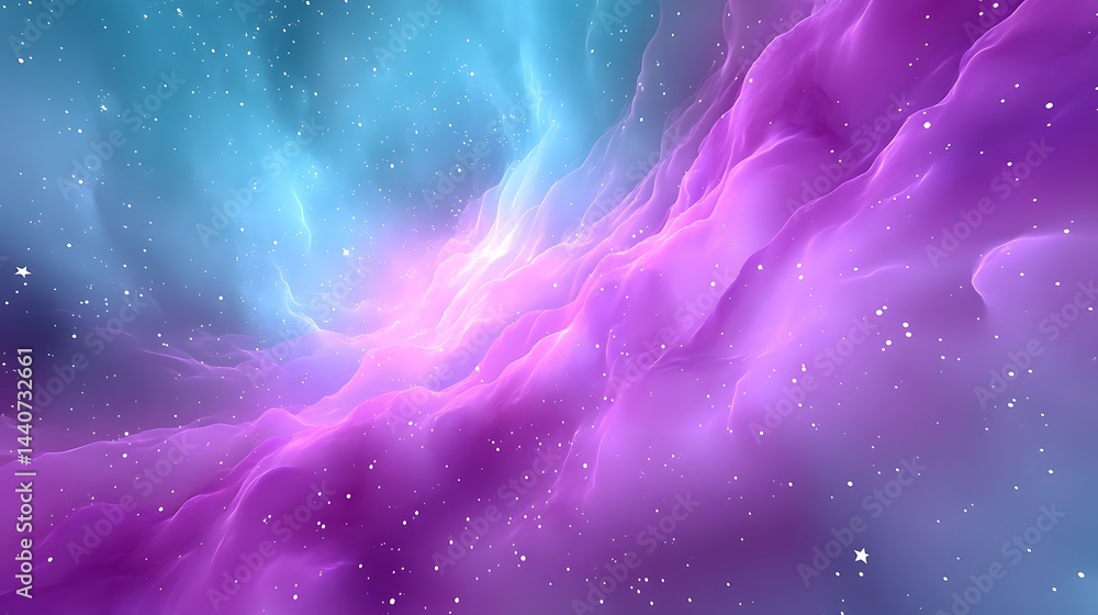 Fototapeta premium Colorful cosmic clouds and stars filling a vibrant space background with bright light and dreamy colors