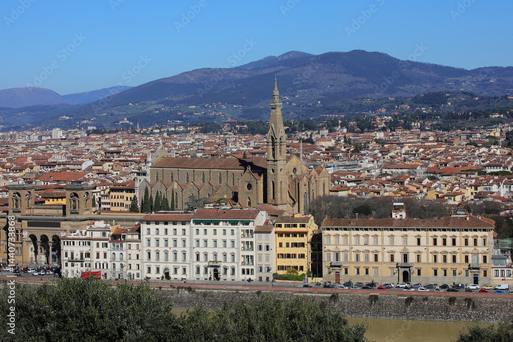 Church of Holy Cross also called CHIESA DI SANTA CROCE in Italian Language in the Florence city in Central Italy