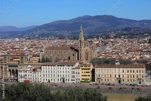 Obraz na płótnie Church of Holy Cross also called CHIESA DI SANTA CROCE in Italian Language in the Florence city in Central Italy w salonie