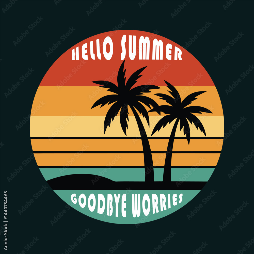 Obraz premium Summer Beach Retro Vintage Background Tropical Vacation Design