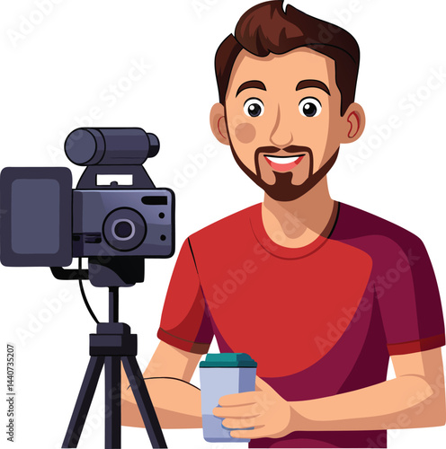 YouTuber recording video 